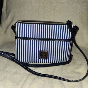 Striped Blue and White Crossbody Bag